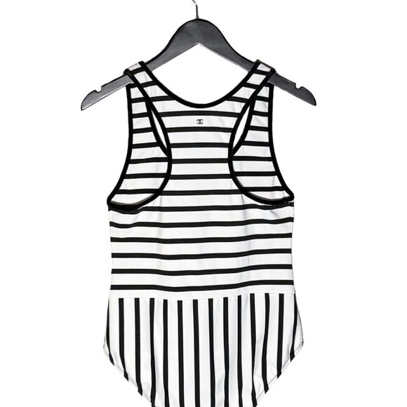 Chanel 2022 White Striped One Piece Swimsuit - Picture 6 of 10